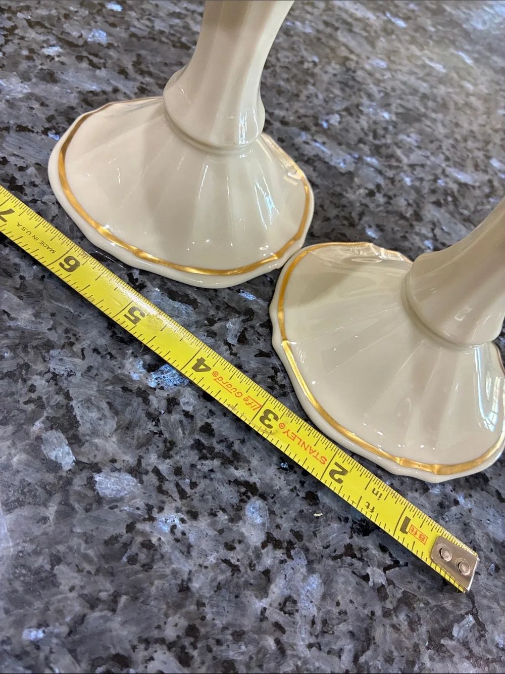 Lenox Symphony  Candle Holders with Gold Trim - Pair